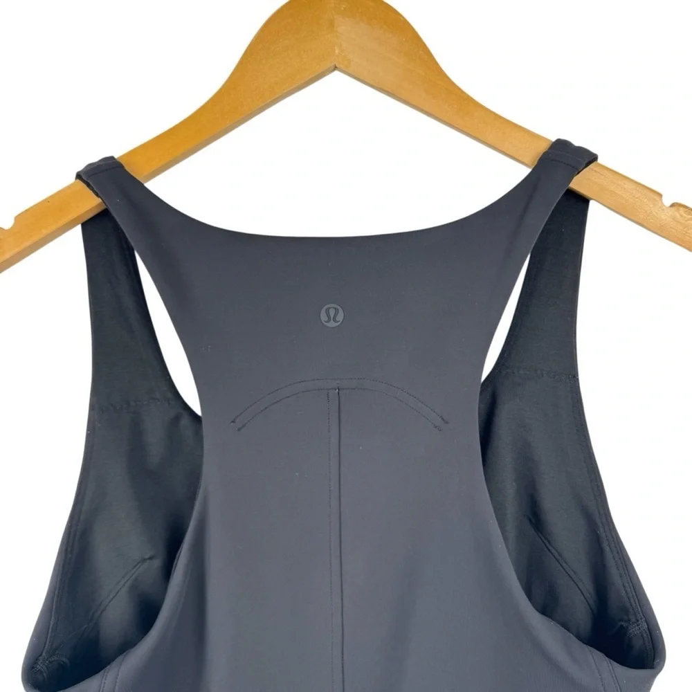 Lululemon InStill Tank Top Black Racerback Shelf Bra Square Neck Nulu Size 12